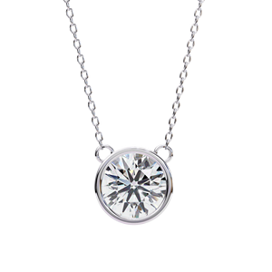 Pendentif en diamant de laboratoire de couleur E, taille brillant rond, certifié IGI, en or massif, pour mariage, fiançailles et anniversaire, unisexe - Product Image 3
