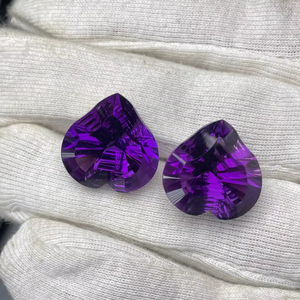 Par de amatistas naturales con corte en forma de corazón, color púrpura, para pendientes, calidad AAA, brillo superior, corte perfecto, pulido impecable a precio económico. - Product Image 5