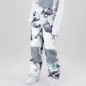 Salopette de ski pour femme, imprimé montagne, imperméable 10 000 mm, polyester isolé 180 g, pantalon de neige avec fermeture éclair -Tex - Product Image 6