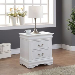 Comodino bianco a 2 cassetti - Product Image 1
