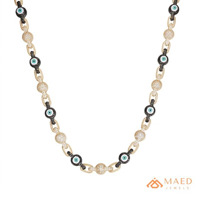 Luxury Designer Link Moissanite Necklace 18K Gold Plated Statement Chain Jewelry for Men's Engagement Anniversary Elegant Shine