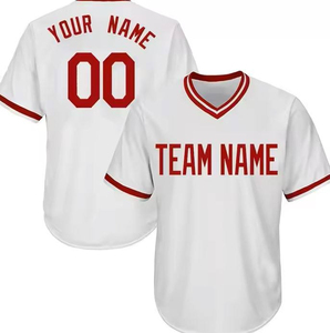 Uniforme de Béisbol Personalizado Transpirable, Jersey de Manga Corta con Botones al Frente, Impresión de Nombre y Número del Equipo, Ropa para Práctica de Bateo, 100% Poliéster - Product Image 3