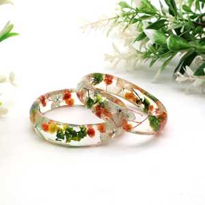 Handmade Epoxy <b>Resin</b> Bangle Floral Pattern Pressed Real Flowers Round Shape Art Jewelry Collectible <b>Resin</b> <b>Crafts</b> - Product Image 6