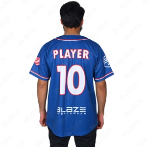 Camiseta de béisbol para hombre con cuello redondo formal personalizada 100% algodón tejido estambre diseñado para combinar con la identidad de su equipo - Product Image 3