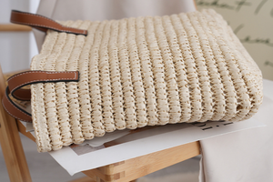 Chic Summer <b>Accessory</b> featuring a Natural yarn bag Woven Tote perfect for <b>beach</b> and daily vacation style - Product Image 4