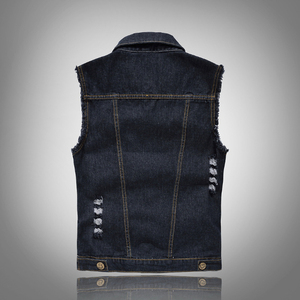 Multi-Pocket Washed Denim <b>Vest</b> Spring Season Vintage Tactical Heavy-Duty <b>Utility</b> Jean Waistcoat for Outdoor & Workwear - Product Image 2
