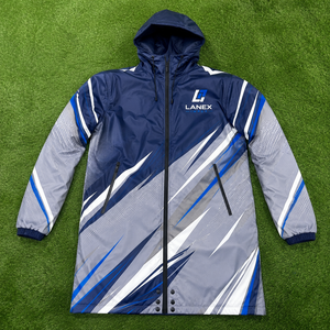 Manteau de pluie à capuche personnalisé, fin, imperméable, sublimation, pour hommes, en polyester enduit de PVC, long, doublure en maille, coupe-vent, pour le travail en extérieur, OEM ODM - Product Image 6