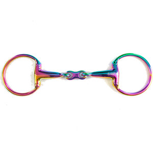 Bridon d'équitation Rainbow French Link Bit de qualité supérieure pour courses de chevaux, en acier inoxydable, avec anneaux buccaux, produits d'équitation - Product Image 1