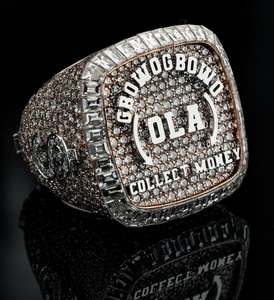 Bague de championnat personnalisée avec logo, football, baseball, basketball, lettres serties de diamants, bagues personnalisées en moissanite pour hommes - Product Image 1