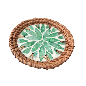 MÁS VENDIDO: Salvamanteles y Posavasos de Ratán y Nácar Ecológicos, Duraderos, de Alta Calidad, Sostenibles para Decoración de Bodas al por Mayor - Product Image 1