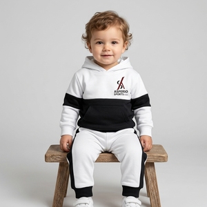 Ensemble de survêtement hiver épais 2 pièces pour enfants garçons, respirant en molleton bouclette épaisse - Product Image 1