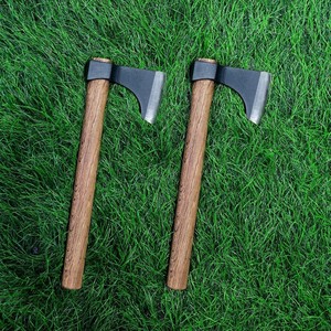 Hacha Vikinga Hecha a Mano con Cabeza de Acero de Alto Carbono, Funda de Cuero y Madera, Forjada, de Grado Industrial para Bricolaje - Product Image 6