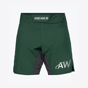 Pantalones Cortos de MMA para Hombre Askar Wear, Corte Regular, Secado Rápido, Estampado por Sublimación, Gris con Diseño Blanco - Product Image 1