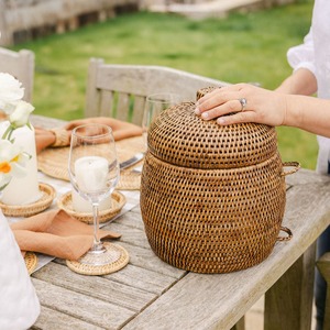 Caja refrigeradora de ratán con tapa, cubitera, accesorios de bar, cajas enfriadoras de vino, precio competitivo - Product Image 6