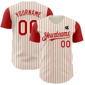 Maillot de baseball personnalisé à rayures fines pour homme, uniforme d'équipe boutonné, respirant, en coton biologique, manches courtes, antibactérien, nom personnalisé - Product Image 5