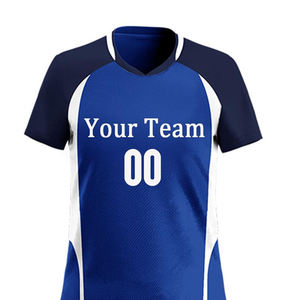 Custom Sublimated 100% Polyester <b>Volleyball</b> Jersey <b>Set</b> Unisex Blue White Moisture Wicking Sleeveless Athletic Fit Adults All - Product Image 5