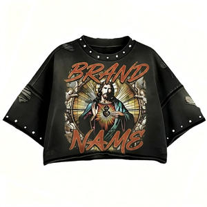 Camiseta Gráfica Oversize Personalizada con Lavado Ácido, Estampado Serigrafiado, Algodón, Estilo Streetwear, Camisetas Vintage, Venta al por Mayor, OEM, ODM - Product Image 1