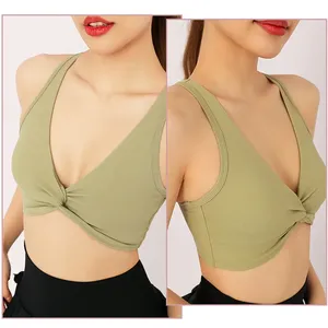 Custom Unique Design Seamless Gym Clothing Sportswear Active Wear Sports <b>Bra</b> Workout Fitness Impact <b>Halter</b> <b>Neck</b> <b>Backless</b> <b>Bra</b> - Product Image 2