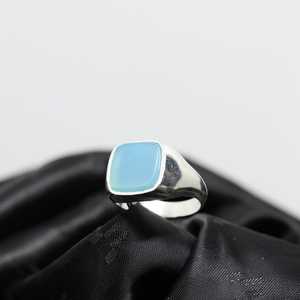 Blue Chalcedony <b>Ring</b> 925 Sterling Silver Natural Gemstone Handmade Minimalist Boho Statement Jewelry Gift For Women - Product Image 5