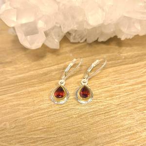 Boucles d'oreilles en grenat naturel, argent sterling 925, facettées, faites à la main, bijoux en pierres précieuses, cadeau élégant pour femmes - Product Image 6