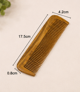 Peigne à barbe artisanal en bois naturel, écologique et durable, avec étui en cuir, peigne à cheveux de poche à dents fines, fait main, professionnel - Product Image 4
