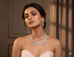 Conjunto de Collar de Lujo para Mujer en Latón Real con Detalles Intrincados y Acabado Duradero para Novias y Grandes Ocasiones - Product Image 3