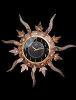 Reloj de Pared Tradicional Indio de Madera Estilo Art Deco |   Reloj de Cuarzo Hecho a Mano con Pantalla Analógica de Agujas, Funciona con Batería, Decoración Vintage para el Hogar, Regalo