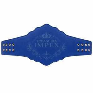 Ceinture de champion de lutte Champion du Monde Incassable avec boucle plaquée or bleu et impression par transfert thermique, taille adulte décontractée - Product Image 3
