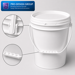 Plastic <b>Bucket</b> <b>with</b> Colored <b>Lid</b> for Industrial Packaging, Leak-Proof Round Container - Product Image 4
