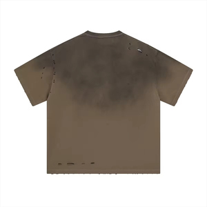 เสื้อยืดโอเวอร์ไซส์ทรงบ็อกซี่สไตล์วินเทจ ล้างสีแบบแอซิดวอช สำหรับผู้ชาย ผ้าฝ้ายแท้ 100% คุณภาพสูง ระบายอากาศได้ดี รับสกรีนโลโก้เองได้ - Product Image 2