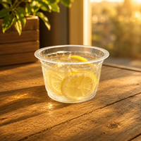 Mini-gobelet en polypropylène transparent à paroi ondulée en forme de fleur, de qualité alimentaire, compatible micro-ondes, 120 ml, pour pudding, sauce, gelée