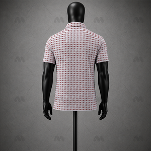 Chemise d'été tricotée pour homme à manches courtes, imprimée, en polyester/coton, à bouton unique, respirante, séchage rapide, anti-plis, personnalisable ODM - Product Image 6