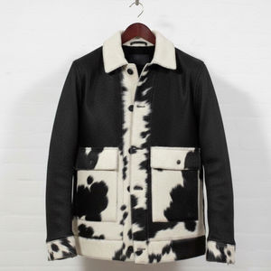 Nouvelle arrivée, vêtements d'extérieur à la mode, veste en cuir de vache pour homme, vêtements d'hiver, veste en cuir de vache à manches longues, coupe classique - Product Image 3