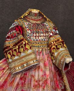 Wholesale Prices LOW MOQ O-neck Floor-Length Afghan Kuchi Breathable Long Sleeves Silk Handmade Afghani Style <b>Dresses</b> Wedding - Product Image 2