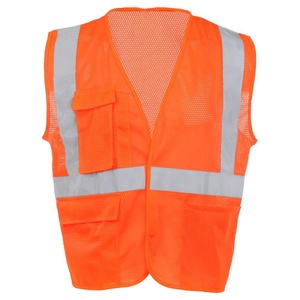 เสื้อกั๊กเซฟตี้สีส้มสำหรับผู้ชายแถบสะท้อนแสงกระเป๋าตาข่ายระบายอากาศได้ชุดทำงานกลางแจ้งสไตล์ลำลองฤดูร้อน 2026 - Product Image 1