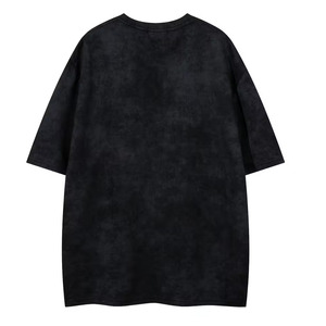 Low MOQ Heavyweight 100% Cotton Plain Custom Men's Distressed Oversized T-Shirt Blank Plus Size Front Logo Vintage Acid Wash - Product Image 2