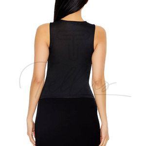 Camisetas sin mangas personalizadas con pedrería para mujer, 100% algodón, de secado rápido, transpirables, con cuello cuadrado, estilo veraniego, para gimnasio, al por mayor - Product Image 2