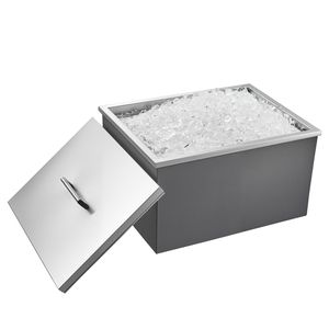Contenitore Refrigerante Commerciale in Acciaio Inox da 45,3 Quarti, 22"L X 17"W X 12"H, Secchiello per Ghiaccio da Esterno, Vasca per Bevande - Product Image 1
