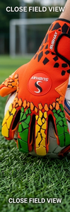 Elite Professional Hybrid Goalkeeper <b>Gloves</b> Orange 4mm Contact Latex High <b>Grip</b> Soccer Goalie <b>Gloves</b> Hook Loop Closure Custom - Product Image 4
