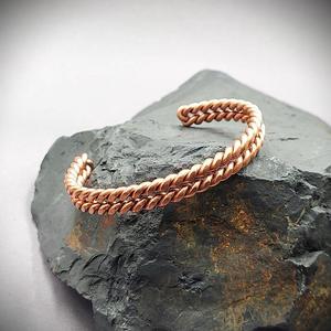 Brazalete de Cobre Trenzado en Oro Rosa, Ajustable, Hecho a Mano, Ecológico, Recuerdo de Boda - Product Image 6