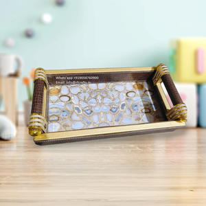 Bandeja de servicio de cuero MDF de alta calidad para restaurante y hotel Bandeja de suministros para restaurante y hotel con estilo de RF Crafts - Product Image 1