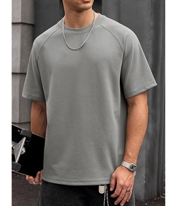 Nouvelle collection de t-shirts décontractés pour hommes à manches courtes, 100% coton, col rond et épaules tombantes, couleur unie, taille oversize, en provenance du Bangladesh - Product Image 3
