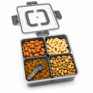 Recipientes Herméticos Premium de 4 Compartimentos para Almacenamiento de Frutos Secos, Aptos para Lavavajillas, Ecológicos, de Grado Alimenticio, Libres de BPA, de Plástico - Product Image 3