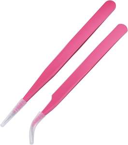 Juego de Pinzas para Extensión de Pestañas de Acero Inoxidable de Alta Calidad, Pinzas Rectas, Curvas y con Punta Inclinada para Uso Estético - Product Image 2