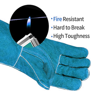 Guantes de Soldadura de Cuero Vacuno Resistentes para Trabajo Industrial de Construcción, Protección Contra Impactos, Cómodos Guantes de Trabajo para Soldador - Product Image 4