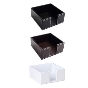 Porte-serviettes carré en similicuir noir de qualité supérieure avec surpiqûres contrastées - Product Image 6