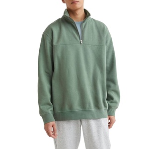 En gros personnalisé polaire tech surdimensionné 1/4 fermeture éclair bloc de couleur ras du cou hommes sweat - Product Image 1