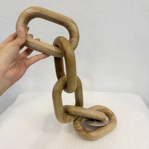 Chaîne décorative multicolore à cinq anneaux en bois sculpté à la main, design moderne, pour restaurants, bureau et mur - Product Image 2