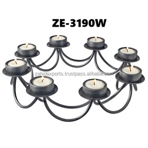 Modern <b>Bamboo</b> Candle Holder for Living Room Coffee <b>Table</b> Home Decor Handmade Artistic Round Design - Product Image 2