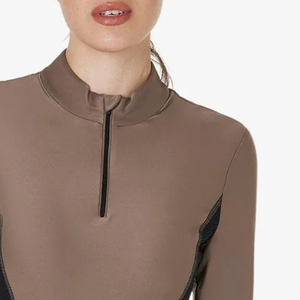 Chemises d'équitation à manches longues personnalisables pour femmes, style western, écologiques, avec fermeture éclair, compression, en coton, couche de base - Product Image 5